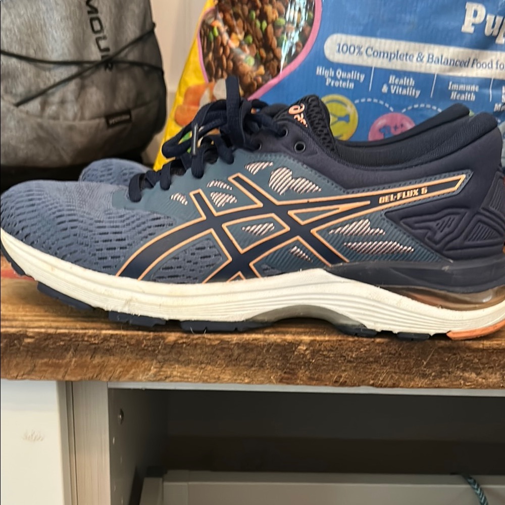 ASICS Navy and Coral Athletic Sneakers